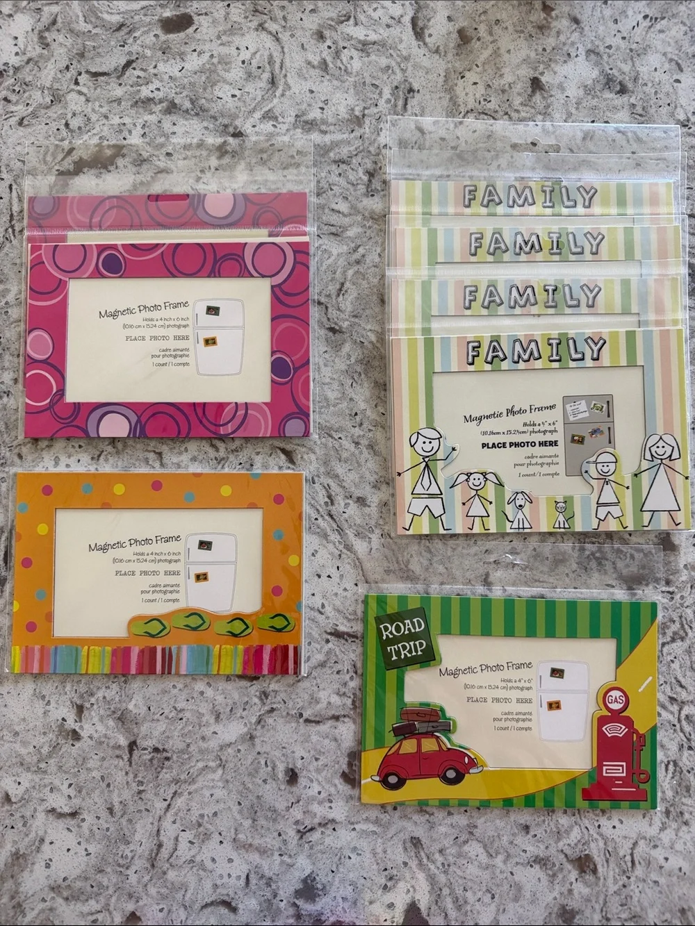 Magnetic Photo Frame - Assorted Colors (Pink, Yellow, Green)